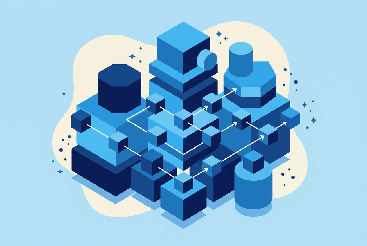 Isometric RFP response management workflow with knowledge sources, routing, and approvals